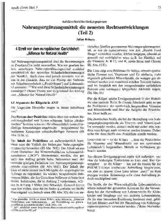 Vorschauseite 1: Nahrungsergänzungsmittel: die neuesten Rechtsentwicklungen (Teil 2)