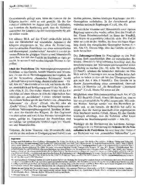 Vorschauseite 3: Nahrungsergänzungsmittel: die neuesten Rechtsentwicklungen (Teil 2)