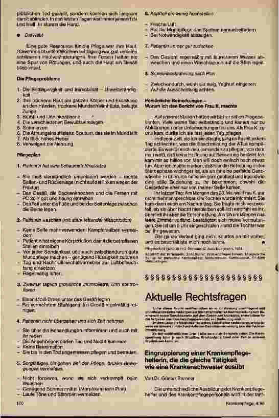 Vorschauseite 1: Eingruppierung einer Krankenpflegehelferin, die die gleiche Tätigkeit wie eine Krankenschwester ausübt