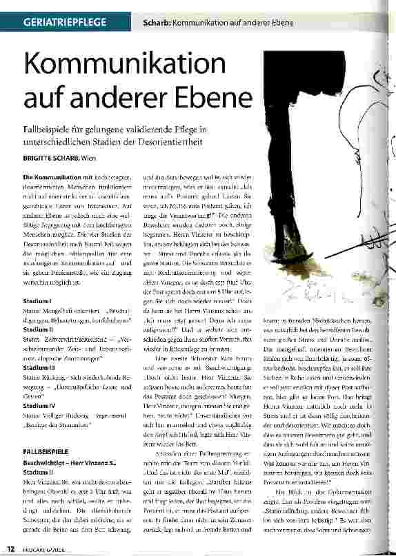 Vorschauseite 1: Kommunikation auf anderer EbeneFallbeispiele für gelungene validierende Pflege in unterschiedlichen Stadien der Desorientiertheit