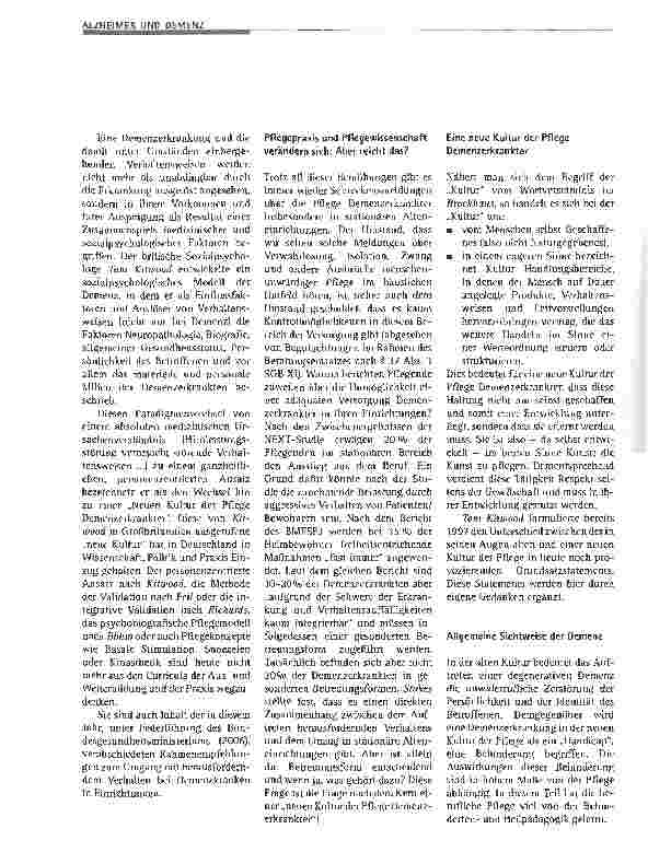 Vorschauseite 2: Die Situation der Pflege Demenzerkrankter in Deutschland