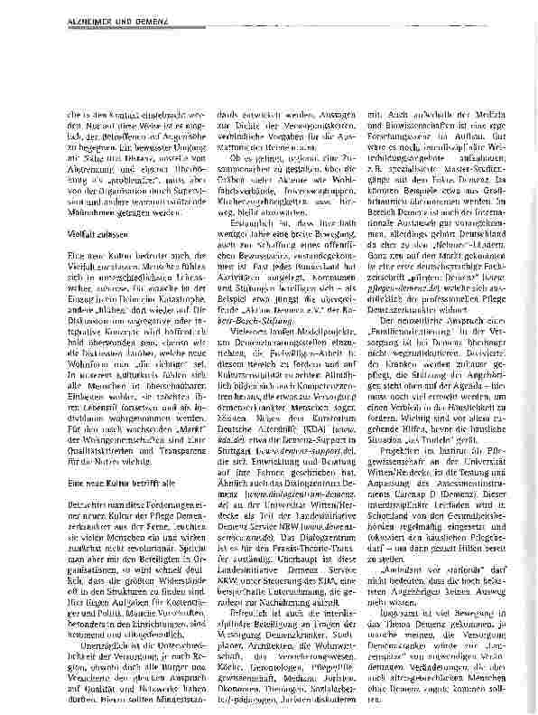 Vorschauseite 4: Die Situation der Pflege Demenzerkrankter in Deutschland