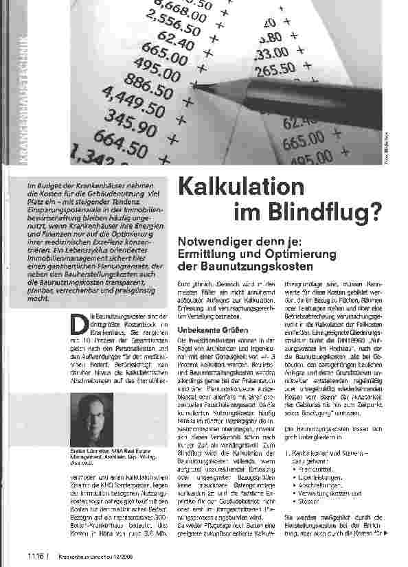 Vorschauseite 1: Kalkulation im Blindflug?