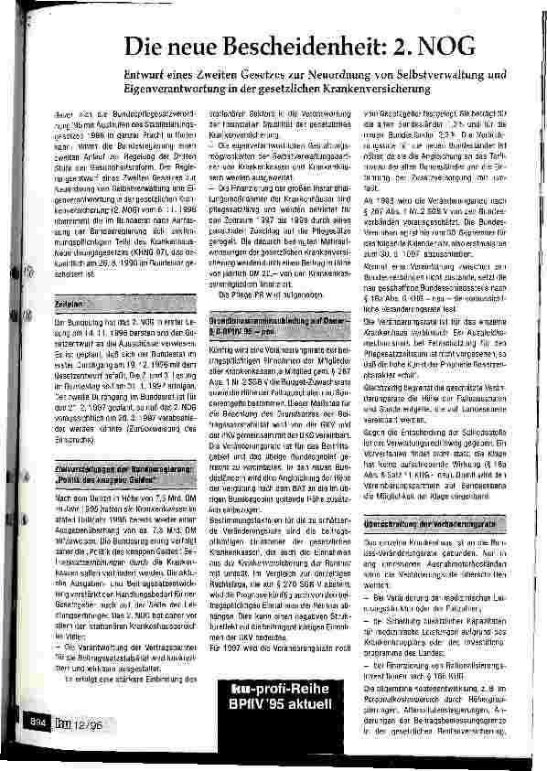 Vorschauseite 1: Die neue Bescheidenheit: 2. NOG