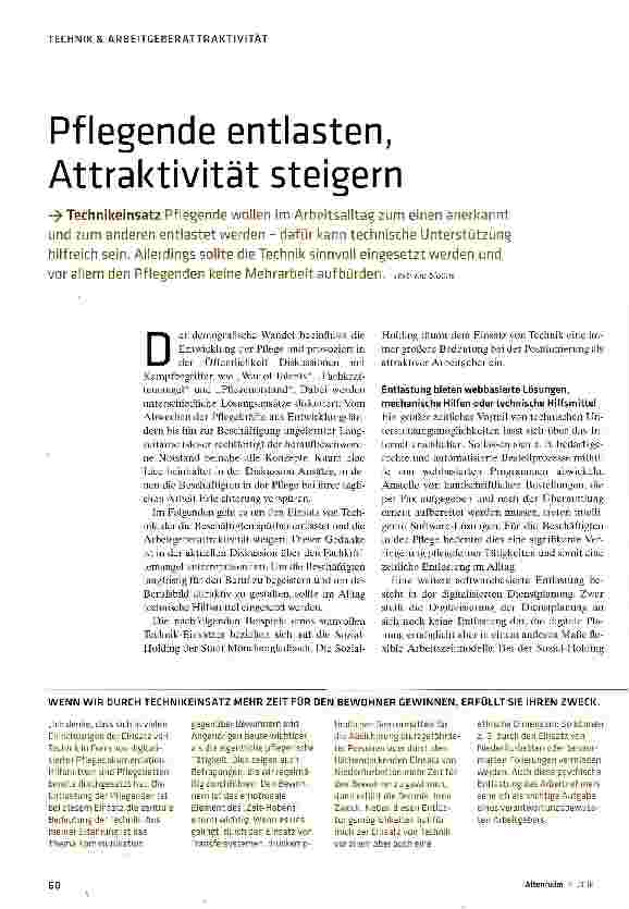 Vorschauseite 1: Pflegende entlasten, Attraktivität steigern