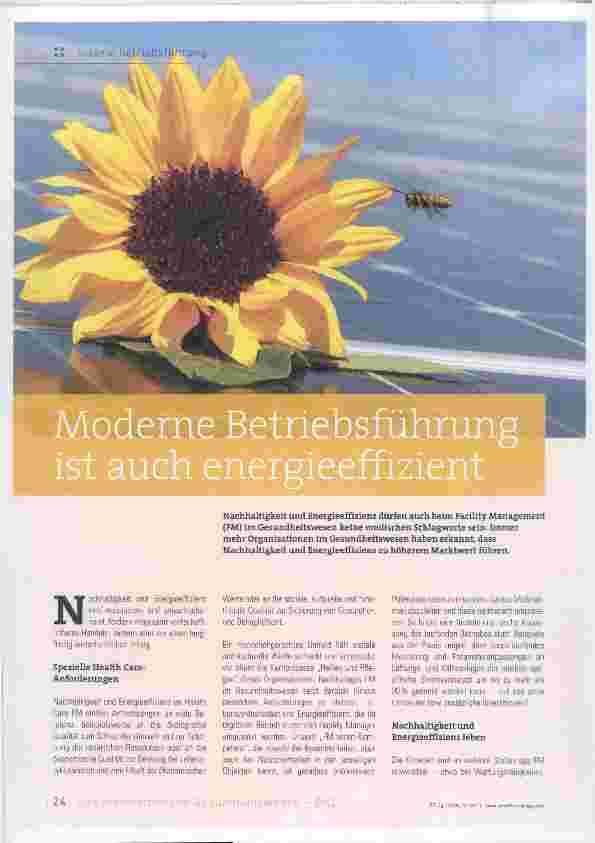 Vorschauseite 1: Moderne Betriebsführung ist auch energieeffizient