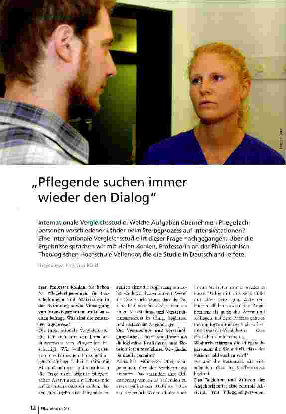 Vorschauseite 1: Pflegende suchen immer wieder den Dialog