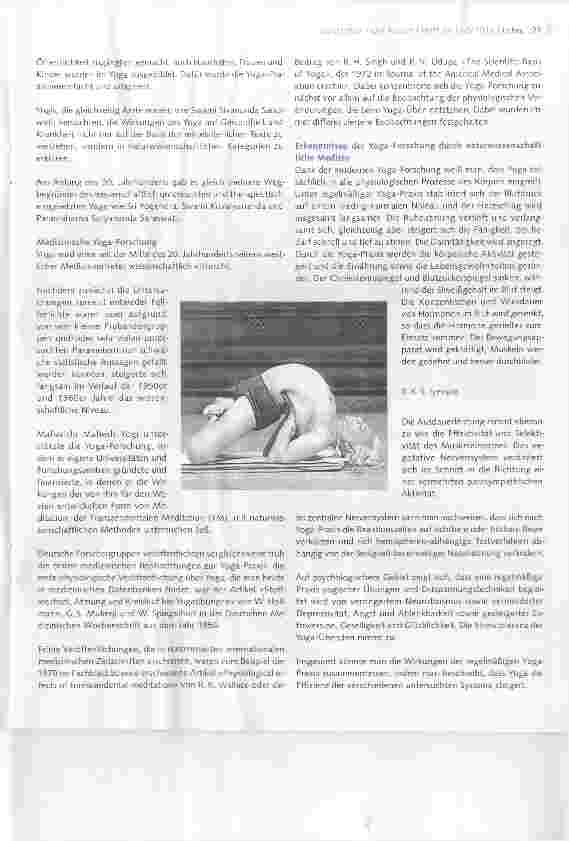 Vorschauseite 2: YOGA UND MEDIZIN, TEIL 4 Yoga-Rezeption durch die naturwissenschaftliche Medizin