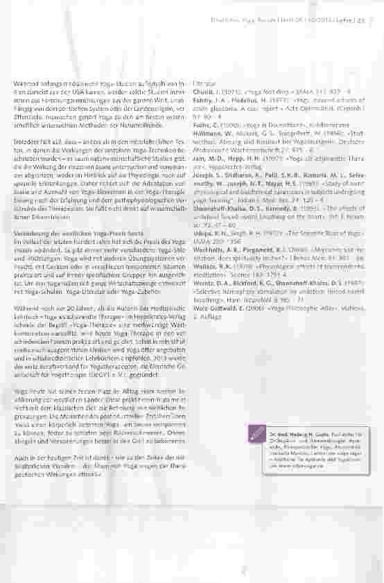 Vorschauseite 4: YOGA UND MEDIZIN, TEIL 4 Yoga-Rezeption durch die naturwissenschaftliche Medizin
