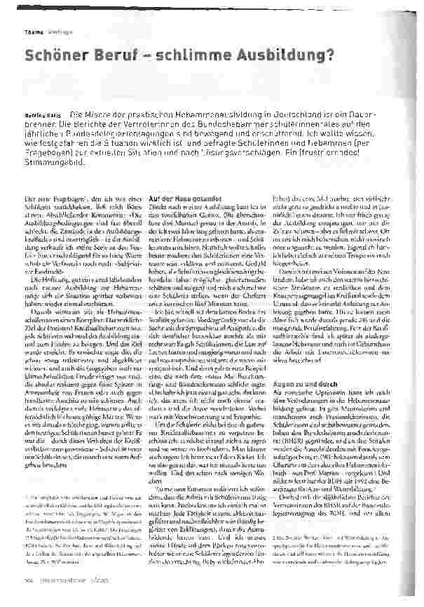 Vorschauseite 1: Schöner Beruf - schlimme Ausbildung?