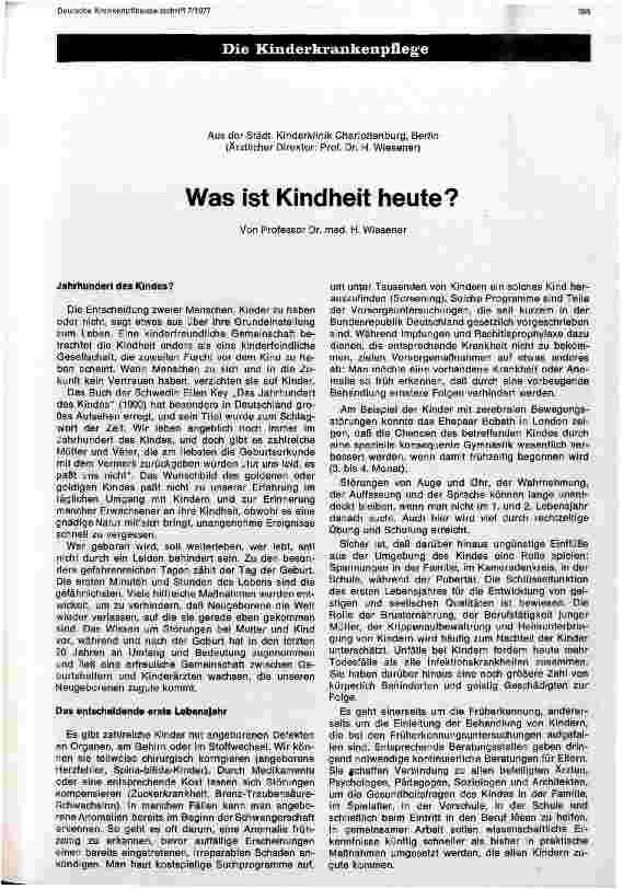Vorschauseite 1: Was ist Kindheit heute?