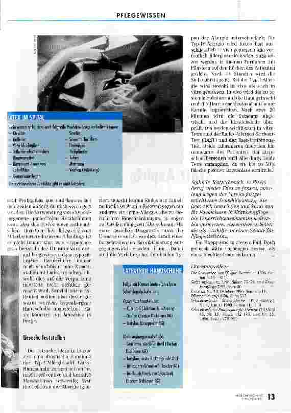 Vorschauseite 3: Wenn Schutzhandschuhe krank machen Latex-Allergie