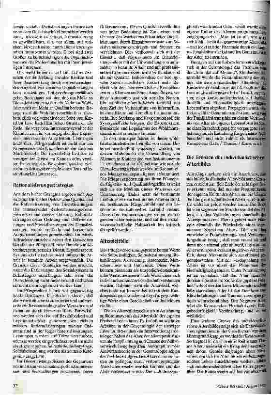 Vorschauseite 4: Pflege in Zeiten der Fortschrittsund Konsumphilosophie Qualitätssicherung in der stationären Altenpflege
