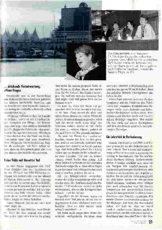 Vorschauseite 2: Pflegende aus 100 Kulturen mit gemeinsamen Anliegen ICN-Kongress in Vancouver, 16 - 20. Juni 1997