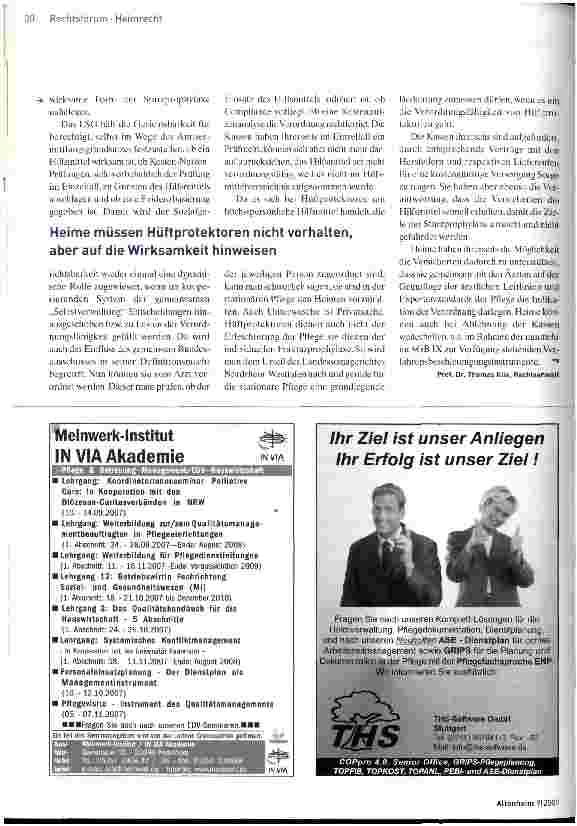 Vorschauseite 2: Landessozialgericht NRW: Hüftprotektoren sind in das Hilfsmittelverzeichnis aufzunehmen