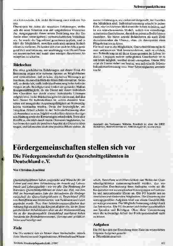 Vorschauseite 2: Die häusliche Pflege Querschnittgelähmter Erfahrungen eines Zivildienstleistenden