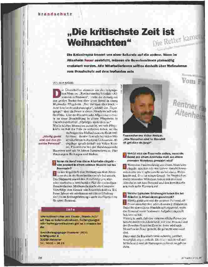 Vorschauseite 1: Die kritischste Zeit ist Weihnachten