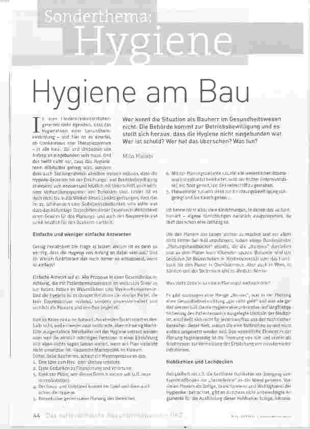Vorschauseite 1: Hygiene am Bau