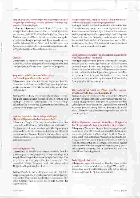 Vorschauseite 2: Es braucht eine Balance zwischen Freiwilligen und Expertinnen