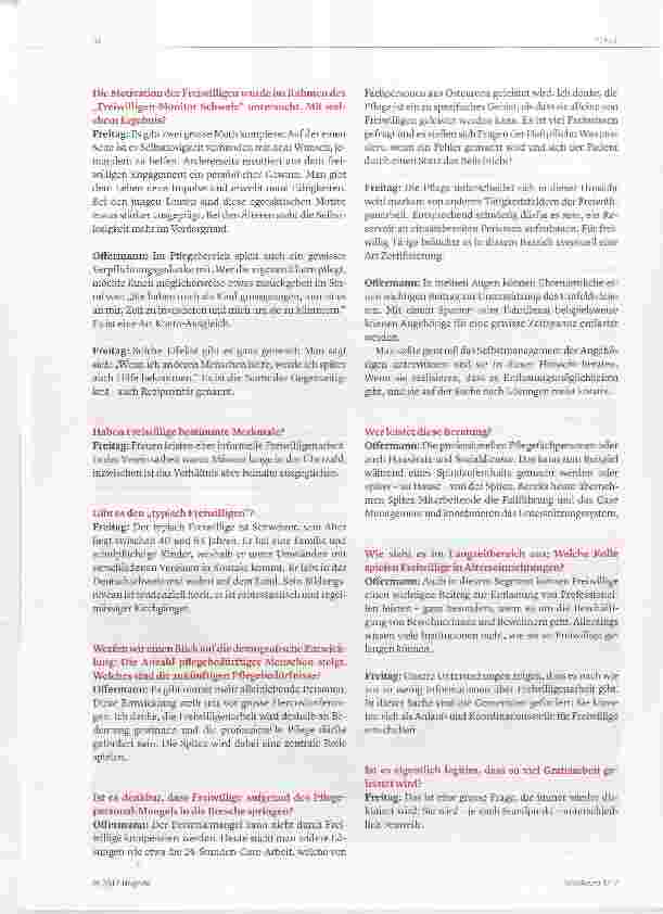 Vorschauseite 3: Es braucht eine Balance zwischen Freiwilligen und Expertinnen