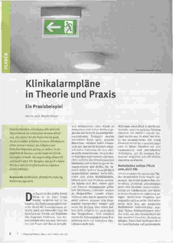 Vorschauseite 1: Klinikalarmpläne in Theorie und Praxis