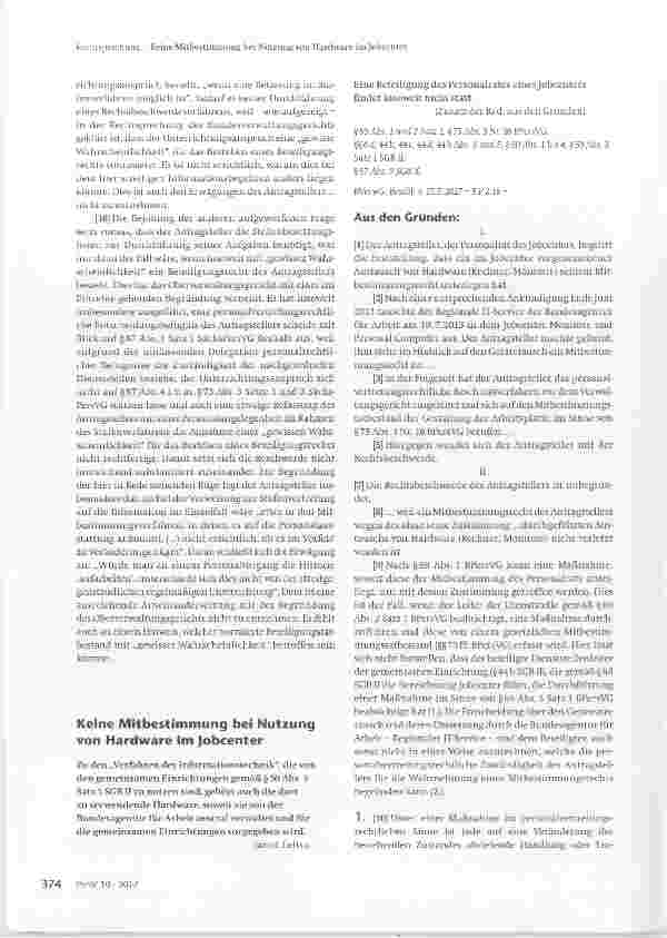 Vorschauseite 2: Umfang des Informationsanspruchs des Personalrates
