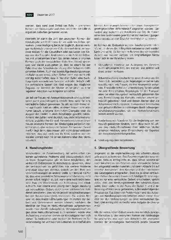 Vorschauseite 4: Vertrauliche Geburt: Zentrale Ergebnisse der Gesetzesevaluation