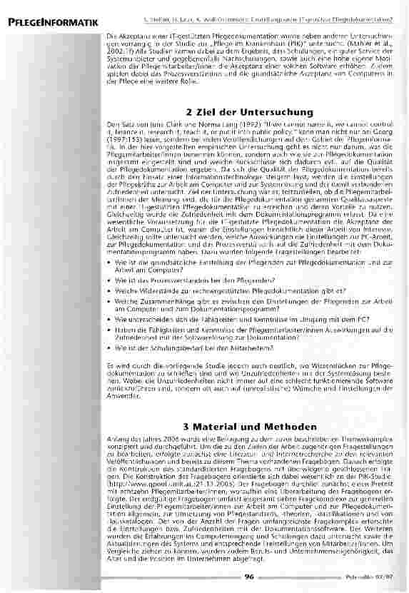 Vorschauseite 3: Einstellungssache IT-gestützte Pflegedokumentation?