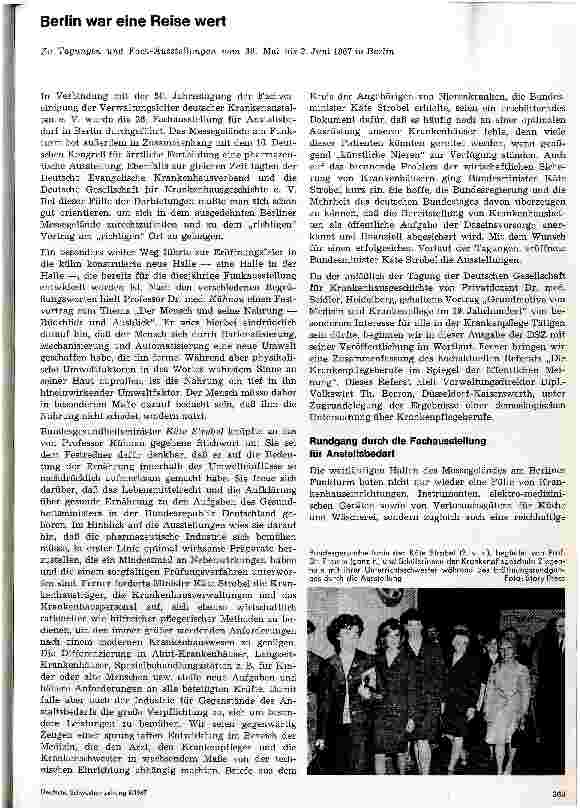 Vorschauseite 1: Berlin war eine Reise wert Zu Tagung und Fach-Ausstellungen vom 30.Mai bis 2.Juni 1967