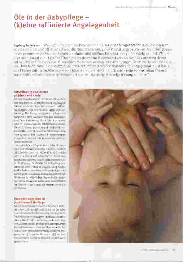 Vorschauseite 1: Öle in der Babypflege - (k)eine raffinierte Angelegenheit