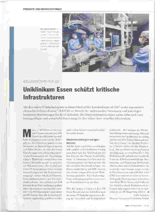 Vorschauseite 1: Uniklinikum Essen schützt kritische Infrastrukturen