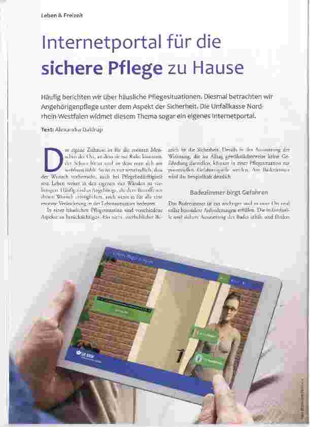 Vorschauseite 1: Internetportal für die sichere Pflege zu Hause
