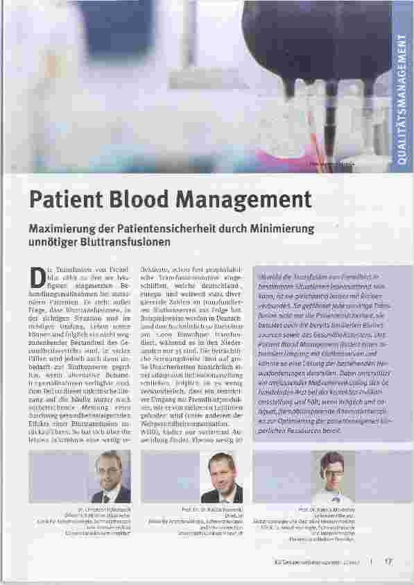 Vorschauseite 1: Patient Blood Management