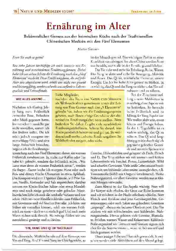 Vorschauseite 1: Ernährung im Alter