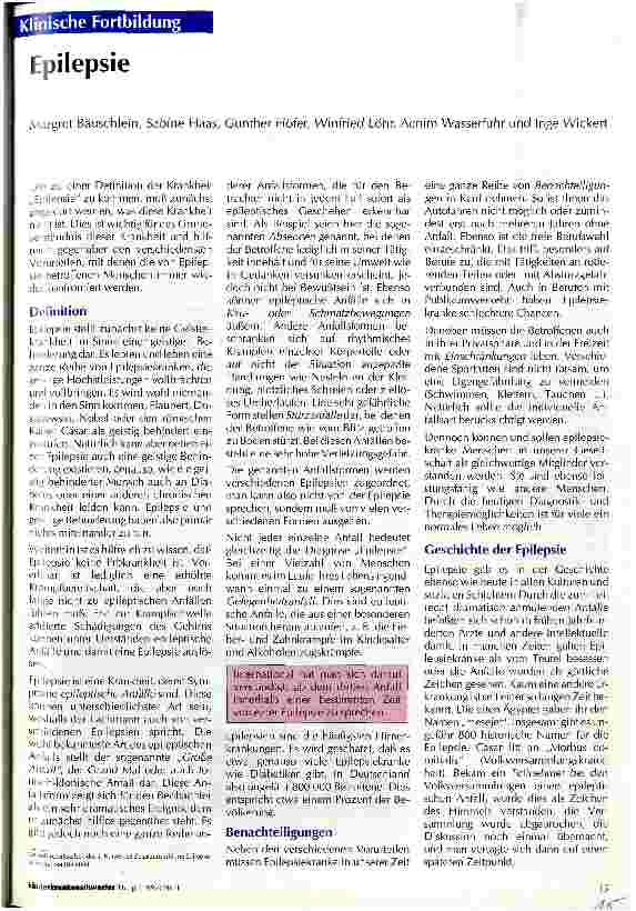 Vorschauseite 1: Epilepsie