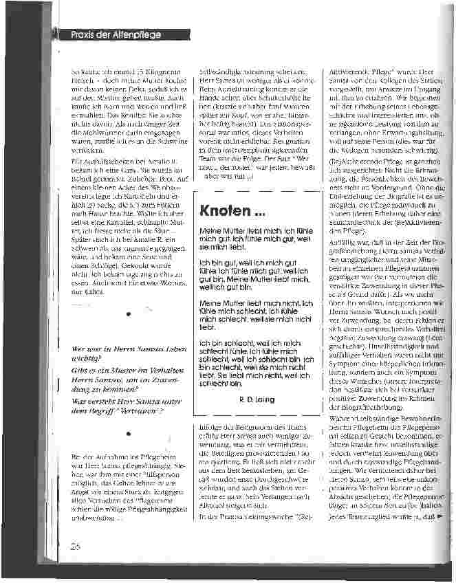 Vorschauseite 2: (Re)Aktivierende Pflege: Georg Samsa erzählt aus seinem Leben...