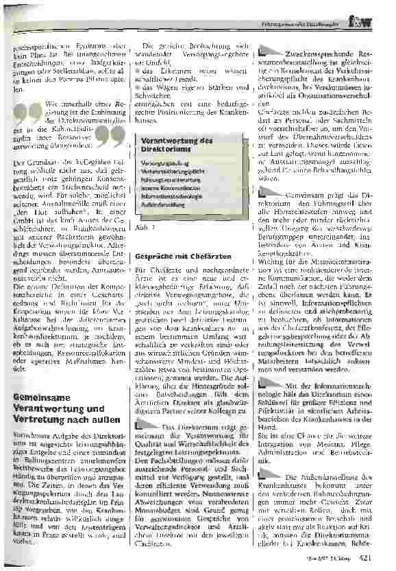 Vorschauseite 2: Führungsteam oder Einzelkämpfer Das Miteinander des Direktoriums prägt Arbeitsatmosphäre