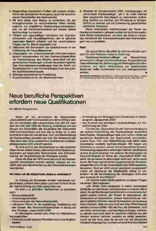 Vorschauseite 1: Neue berufliche Perspektiven erfordern neue Qualifikationen