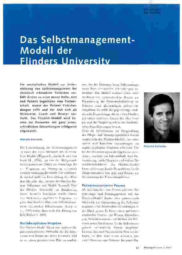 Vorschauseite 1: Das Selbstmanagement-Modell der Flinders University