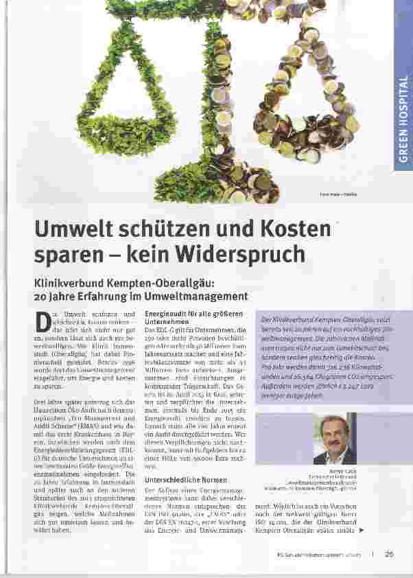 Vorschauseite 1: Umwelt schützen und Kosten sparen - kein Widerspruch