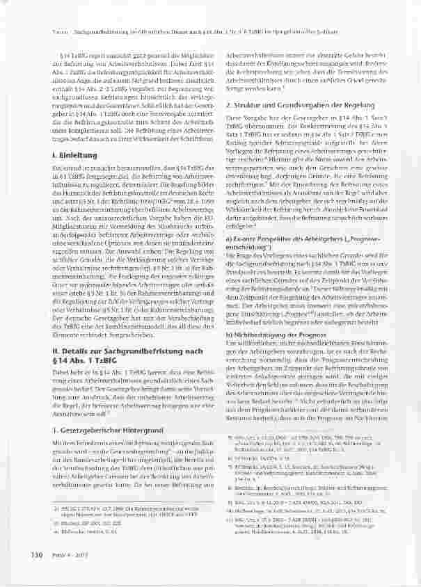 Vorschauseite 2: Sachgrundbefristung im öffentlichen Dienst nach § 14 Abs. 1 Nr. 5-8 TzBfG und ähnliche Fälle im Spiegel aktueller Judikate