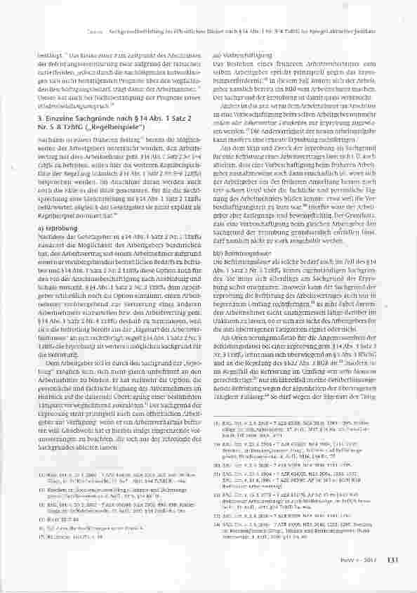 Vorschauseite 3: Sachgrundbefristung im öffentlichen Dienst nach § 14 Abs. 1 Nr. 5-8 TzBfG und ähnliche Fälle im Spiegel aktueller Judikate