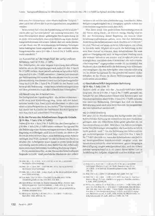 Vorschauseite 4: Sachgrundbefristung im öffentlichen Dienst nach § 14 Abs. 1 Nr. 5-8 TzBfG und ähnliche Fälle im Spiegel aktueller Judikate