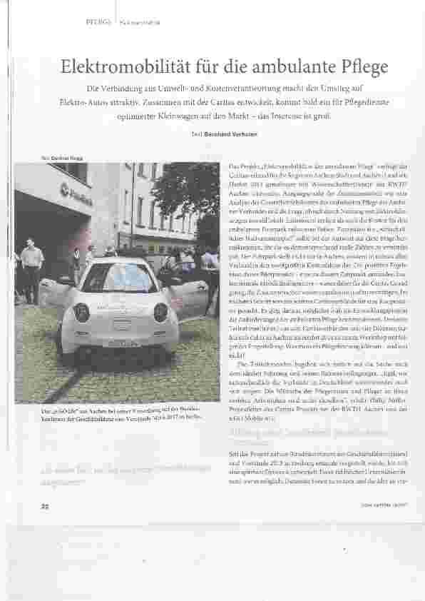 Vorschauseite 1: Elektromobilität für die ambulante Pflege