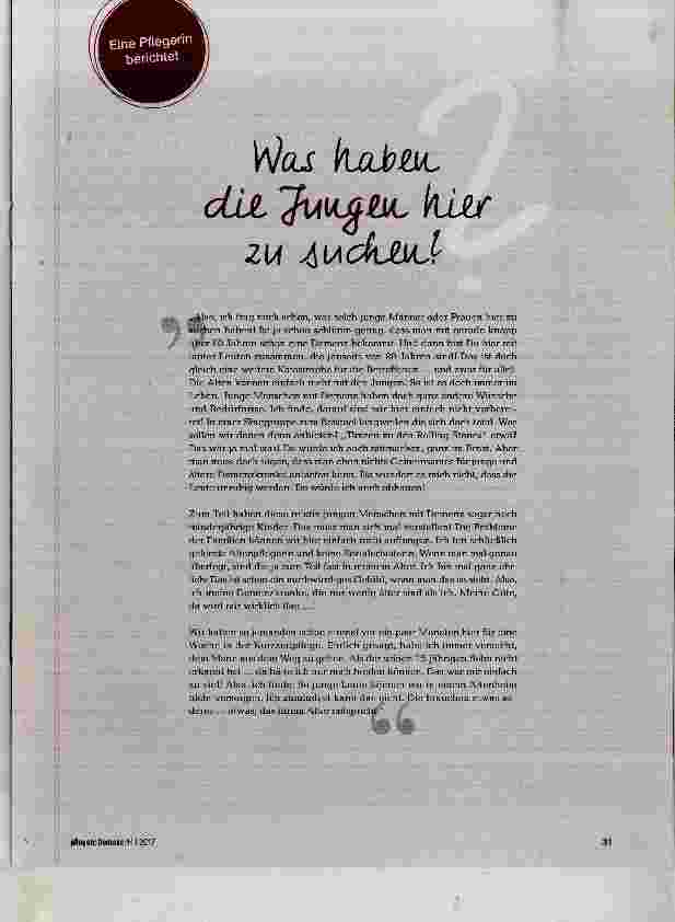 Vorschauseite 4: Sympathie ist wichtiger als das kalendarische Alter