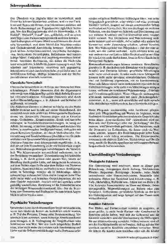 Vorschauseite 2: Bedingungsfaktoren der Verwirrtheit Somatische, psychische und umweltbedingte Faktoren
