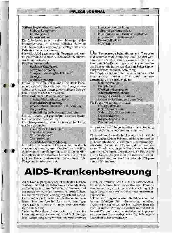 Vorschauseite 2: Das erworbene Immundefektsyndrom AIDS in der Krankenpflege
