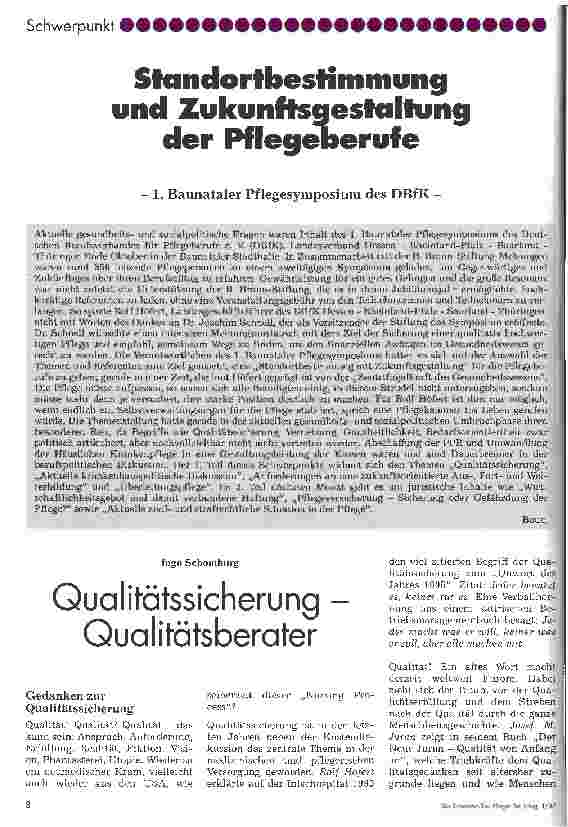 Vorschauseite 1: Qualitätssicherung - Qualitätsberater