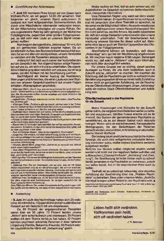 Vorschauseite 3: Öffentlichkeitsarbeit in der Psychiatrie