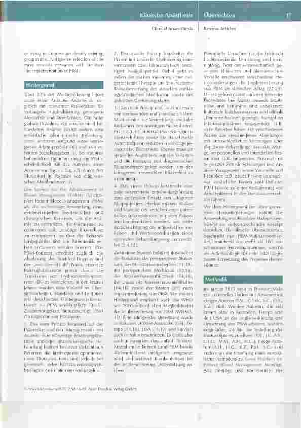 Vorschauseite 2: Patient Blood Management Maßnahmenbündel